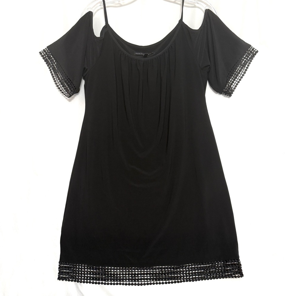 White House Black Market Black, size MP, cold shoulder, shift dress